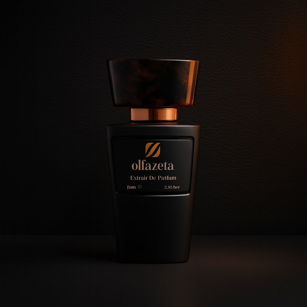 Dark Eclipse von Olfazeta: schwarzer Flakon in dunkler Szenerie