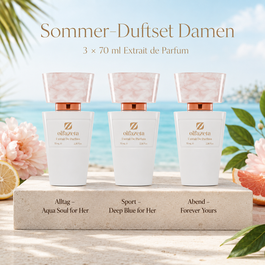 Sommer-Duftset Damen – 3 × 70 ml Extrait de Parfum