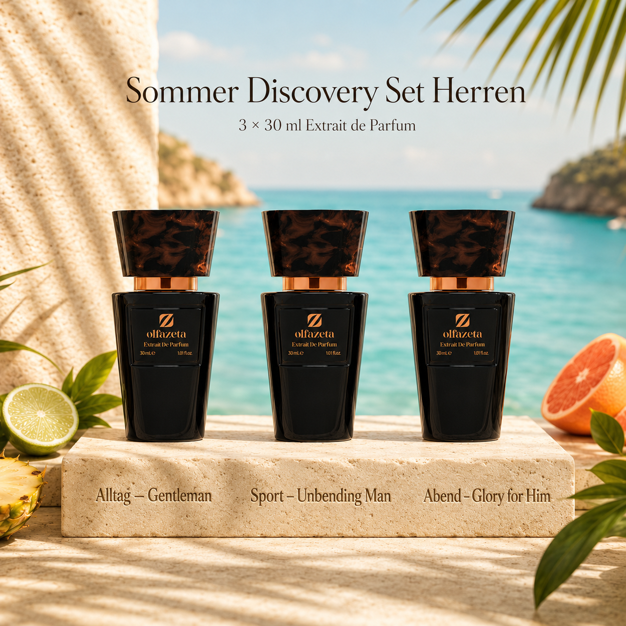 Sommer Discovery Set Herren – 3 × 30 ml Extrait de Parfum
